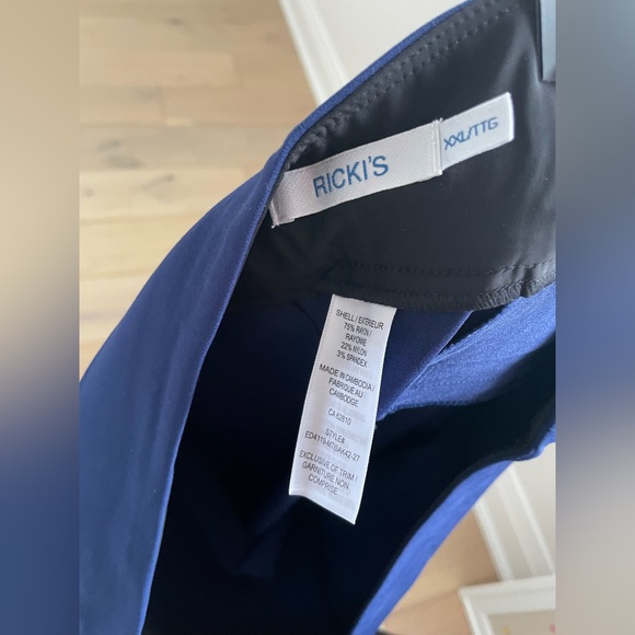 NWT Rickis XXL Navy microtwill high rise ankle pant instant smooth - Picture 4 of 6